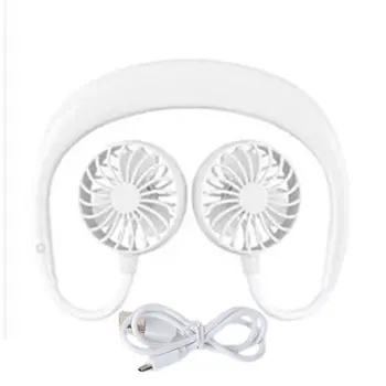 

Korean Mini Hanging Neck Fan Lazy Hanging Neck Portable Mini Fan Usb Charging Silent Small Fan Creative Gift