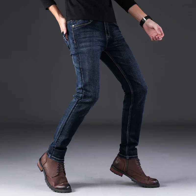 Высококачественные Темно-Синие рваные джинсы с принтом, Мужские Оригинальные брендовые джинсы, мужские джинсовые брюки, мужские мото-байкерские джинсы