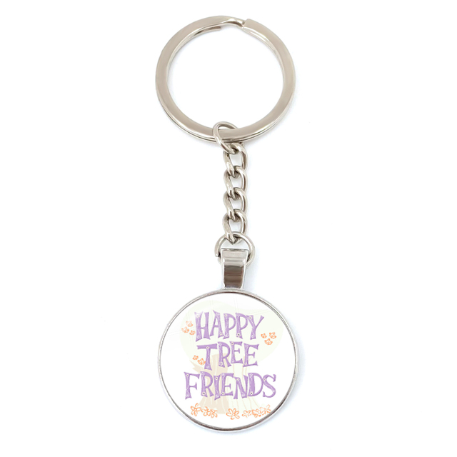 Friends TV Show Pendant Keychain Character Cartoon Fun Pattern 25mm Glass Cabochon Key Ring Keyholder Good Friend Gift