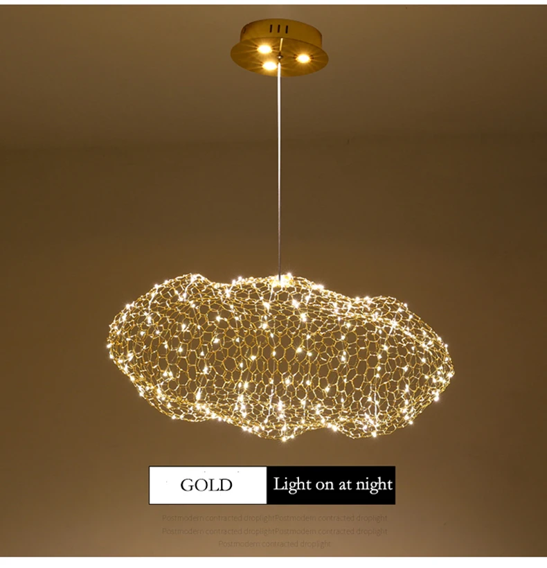 Modern cloud chandelier creative starry light design personality hotel restaurant bar indoor gold Gypsophila Chandeliers small chandeliers