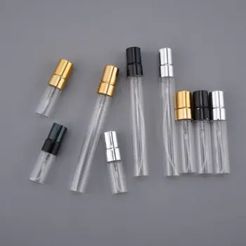 

50PCS/LOT 3ML 5ML 10ML Mini Portable Colorful Glass Perfume Bottle With Aluminum Atomizer Empty Cosmetic Containers For Travel