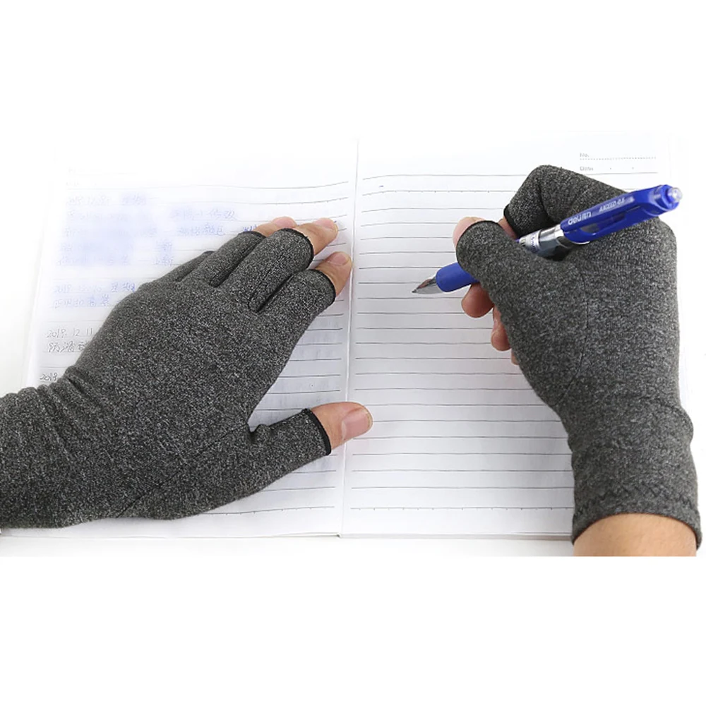 Tcare 2Pcs/Pair Unisex Compression Open Fingers Arthritis Gloves Premium Arthritic Joint Pain Relief Hand Gloves Therapy Cycling