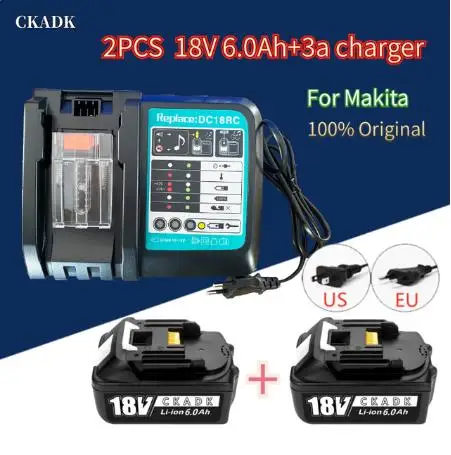 Перезаряжаемые литий-ионные батареи BL1860 18В 6000 мАч для Makita аккумулятор 6Ah BL1840 BL1850