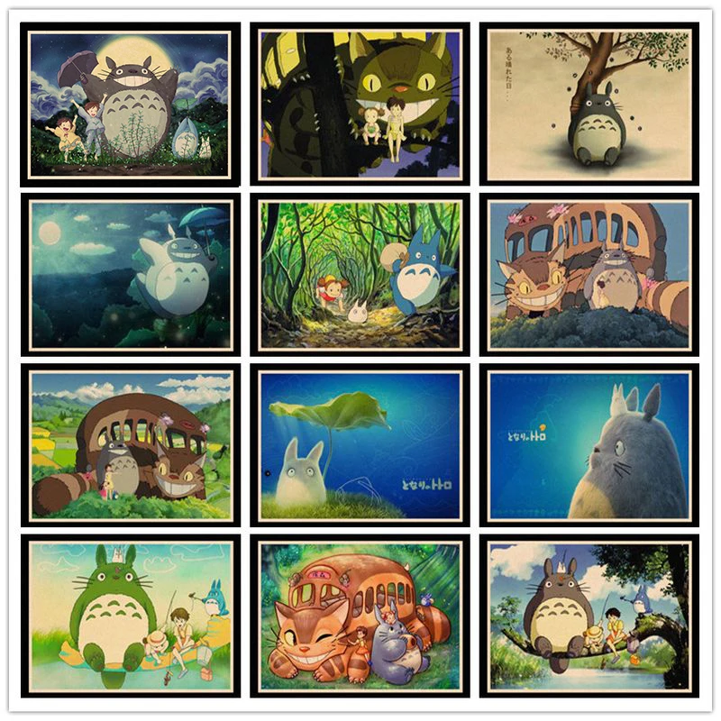 Идеальные винтажные постеры JL Totoro для дома/бара/гостиной Декор крафт-бумага
