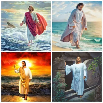 

Huacan Diamond Painting Full Drill Jesus Embroidery Cross Stitch Religion Farmhouse Home Decor Handmade Gift