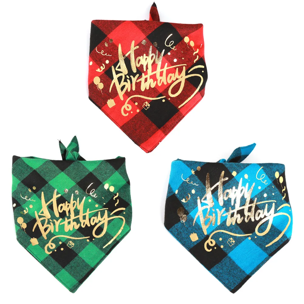 2020 New happy Birthday dog Bandanas scarf Large Pet Neckerchief For Big Cat Accessories dropshipping | Дом и сад