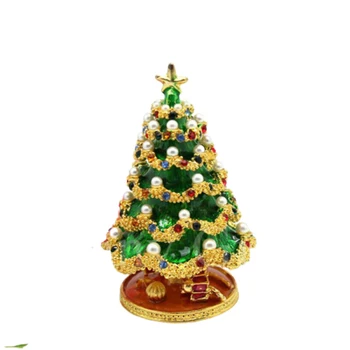 

New Christmas Tree Shaped Ornament Desktop Storage Jewelry Box Home Christmas Storage Jewelry Case Craft Decoration Dropshipping