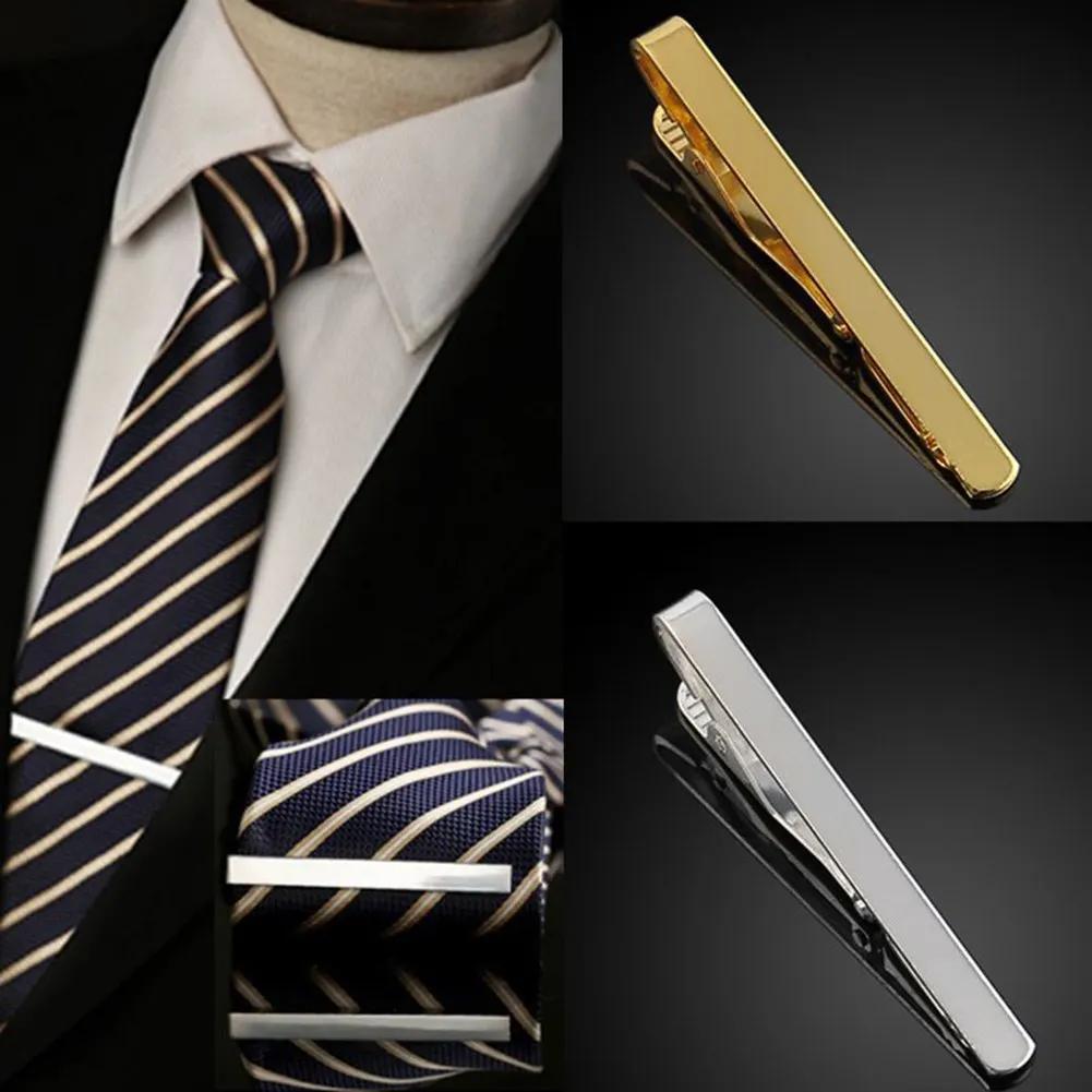Mens Stainless Steel Tie Clip Necktie Bar Clasp Clamp Pin Gold Black Silver  01 