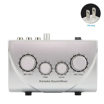 

Karaoke Machine Audio System Sound Mixer Mixer Compact Professional Mini Digital Audio Sound Devices Microphone 2 Plugs