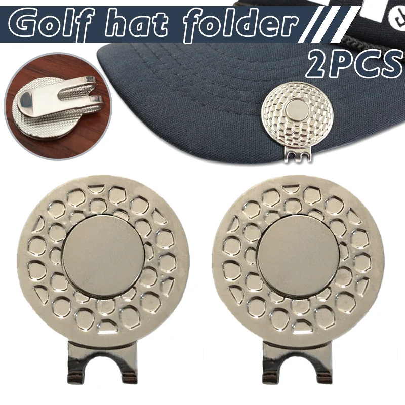 

Newly 2 Pcs Golf Hat Clip Marker Caps Belt Official Alloy Magnetic Golf Accessories Sign Hat Clips Alignment Set Finger Ten SD6