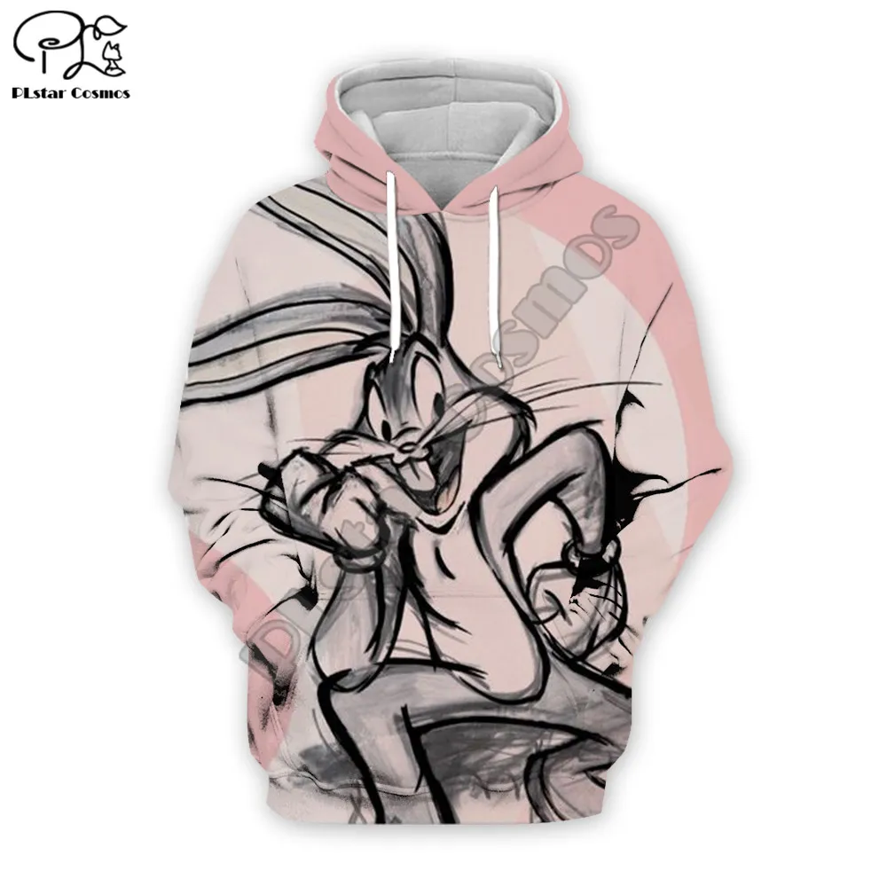 

PLstar Cosmos Bugs Bunny Anime Funny Cartoon Character New Fashion Pullover 3D Printing Unisex Zipper Hoodie Sweatshirt No.4