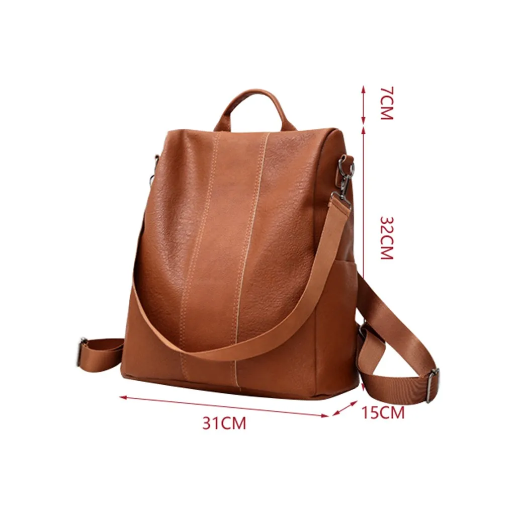 Женский рюкзак с защитой от краж, Повседневная сумка из мягкой кожи двойного назначения, маленький рюкзак, школьная дорожная сумка, рюкзак