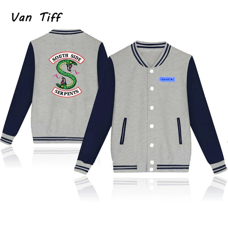 Baseball Uniform South Side Serpents Riverdale Hoodie Sweatshirt Southside Hoodies Cardigan jacket Tops Boys Girls Men | Тематическая