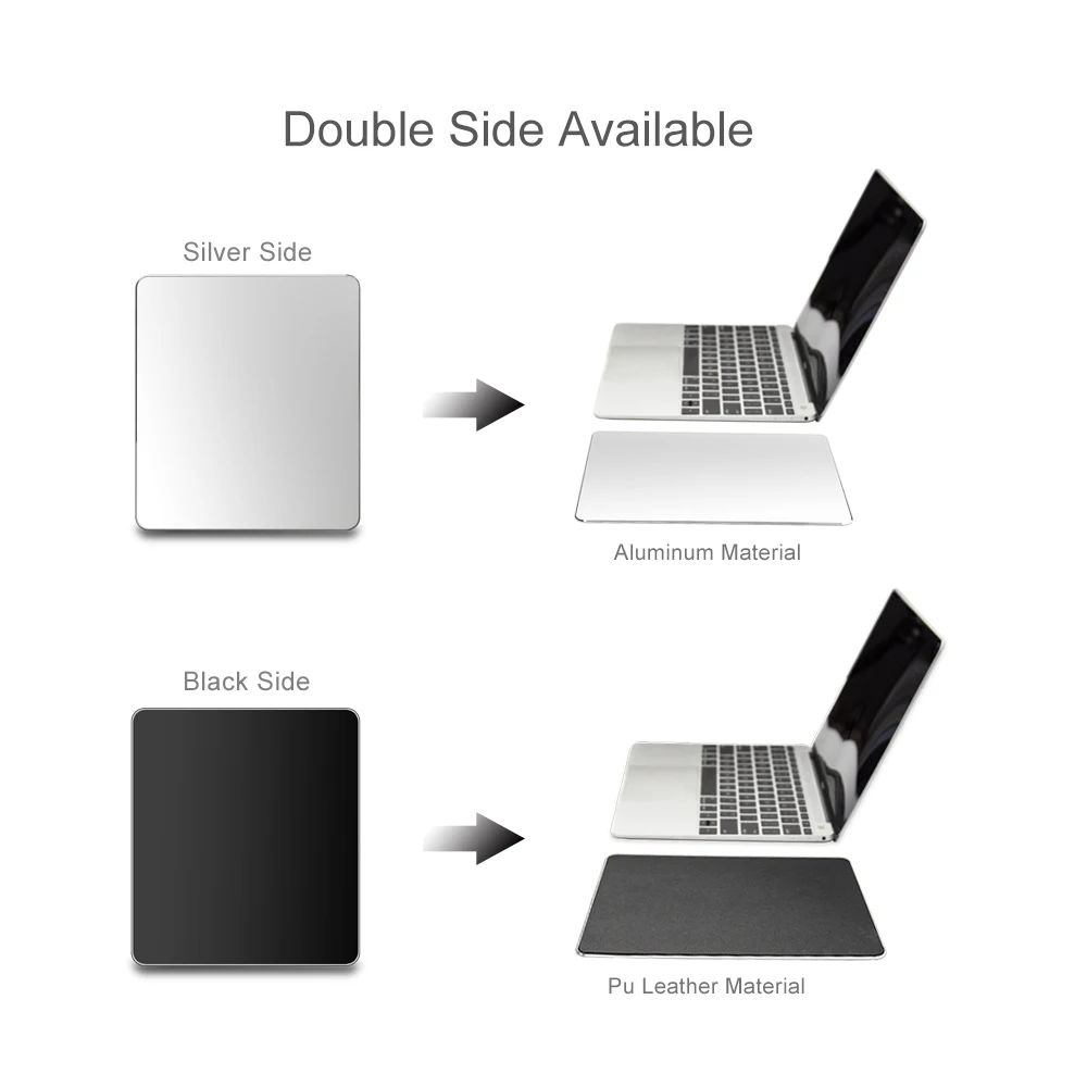 Dual-Sided Metal Mousepad - Large(11.8 X 9.4 Inches) Aluminum Mouse Pad With Smooth & Textured Surface, Easy Clean And Durable