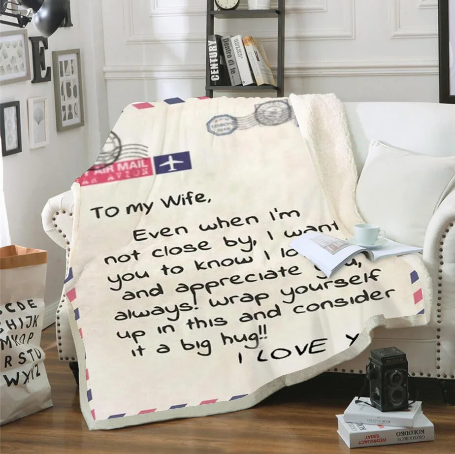 Aiyirun Night Letter Letters To My Daughter Express Love Blanket 3D Print Sherpa on Bed Home Textiles Dreamlike Gift | - Цена: 