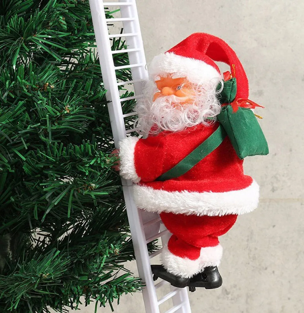 Электрическая лестница для скалолазания Санта Клаус Рождественская фигурка орнамент подарки Рождественская елка Игрушка Кукла рождественские украшения для дома