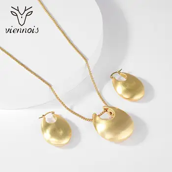 

Viennois Dubai Jewelry Set for Women Gold Color Geometric Necklace and Earrings Indian Jewelry Dubai Jewelry Sets