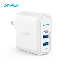 Зарядное устройство USB, Anker Elite Dual port 24 Вт настенное зарядное устройство, порт питания 2 с PowerIQ и складной вилкой, для iPhone Xs/XS Max/XR/X/8/7/6