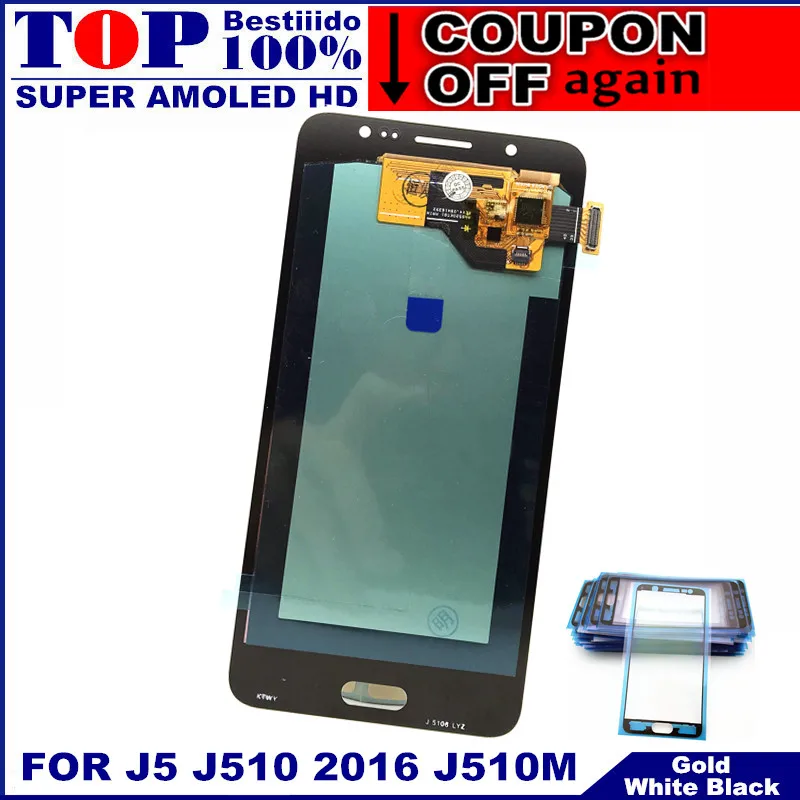 Замена lcd s для samsung Galaxy AMOLED J5 2016 J510 J510F J510FN J510M ЖК дисплей сенсорный экран