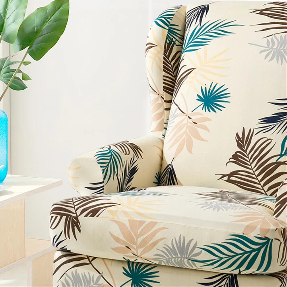 2 шт. съемный чехол для дивана крыло чехол для кресла Wingback крышка печатное кресло стрейч протектор