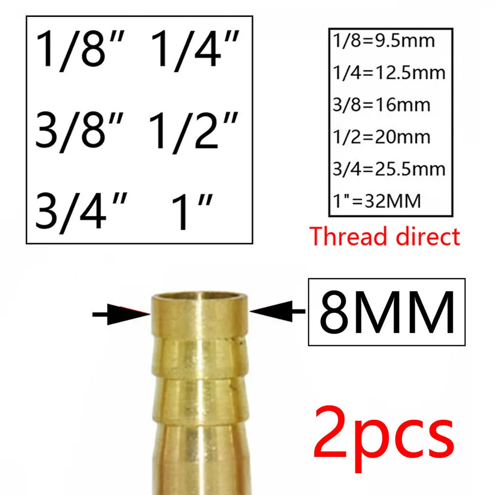 Brass Pagoda Connector 6 8 10 12 14 16 19 25 32mm Hose Barb Connector Thread 1/8 1/4 3/8 1/2 3/4 1inch BSP Brass Pipe Fitting 