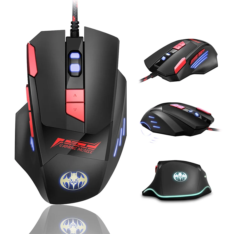  Proffessional Gaming Mouse Super 8D 6800DPI AND Silent Click Wired Gaming Mouse 6D 3200DPI Ajustabl