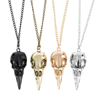 

Personalized Crow Head Pendant Necklace For Women Punk Choker Jewelry Simple Gold Chain Necklace Choker Men Accessories Women