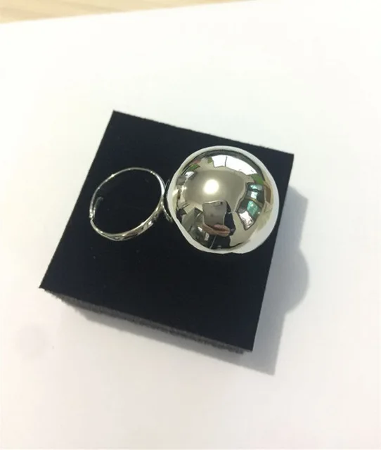 AOMU Новое большое металлическое кольцо с шариком, регулируемое отверстие, модное ювелирное изделие, индивидуальное кольцо для женщин, девушек, кольцо, ювелирный набор - Окраска металла: 2