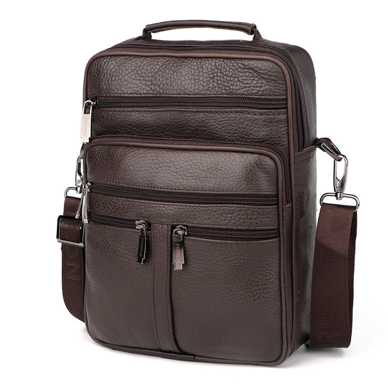 Fashion Designer Cowhide Men Satchel Bags Genuine Leather Crossbody Shoulder for Messenger Business Bag Bolsa | Багаж и сумки