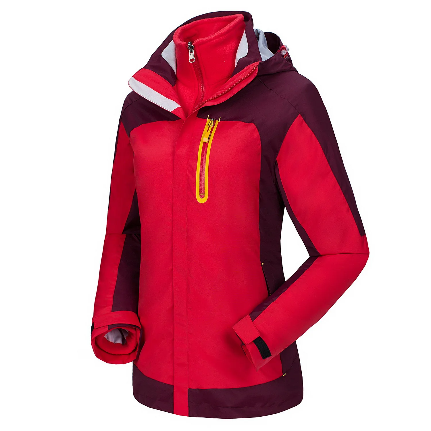 Адаптируемые под требования заказчика; сезон осень-зима; Для мужчин и Для женщин пары открытый Водонепроницаемый куртка «Три в одном» ветрозащитный Теплый плюс бархатный комплект из двух предметов