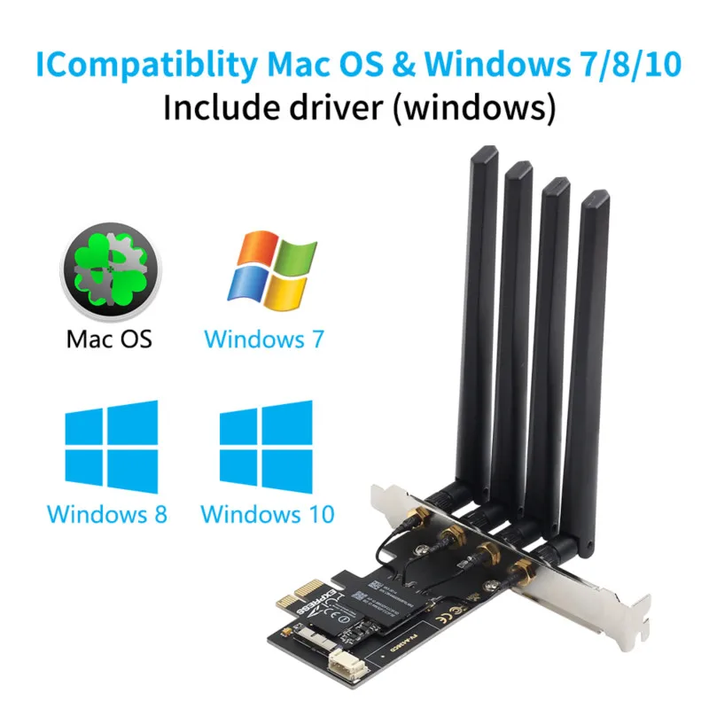Двухдиапазонный BCM94360CD Hackintosh PC 1750 Мбит/с WiFi Bluetooth 4 0 PCI E адаптер для MacOS Airdrop Handoff