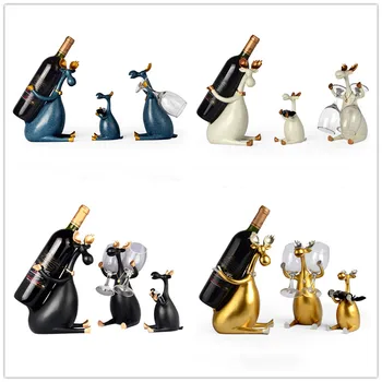 

Sitting Deer Resin Crafts Decoration Creative European Elk Wine Rack Decoration Home Decoration Gift