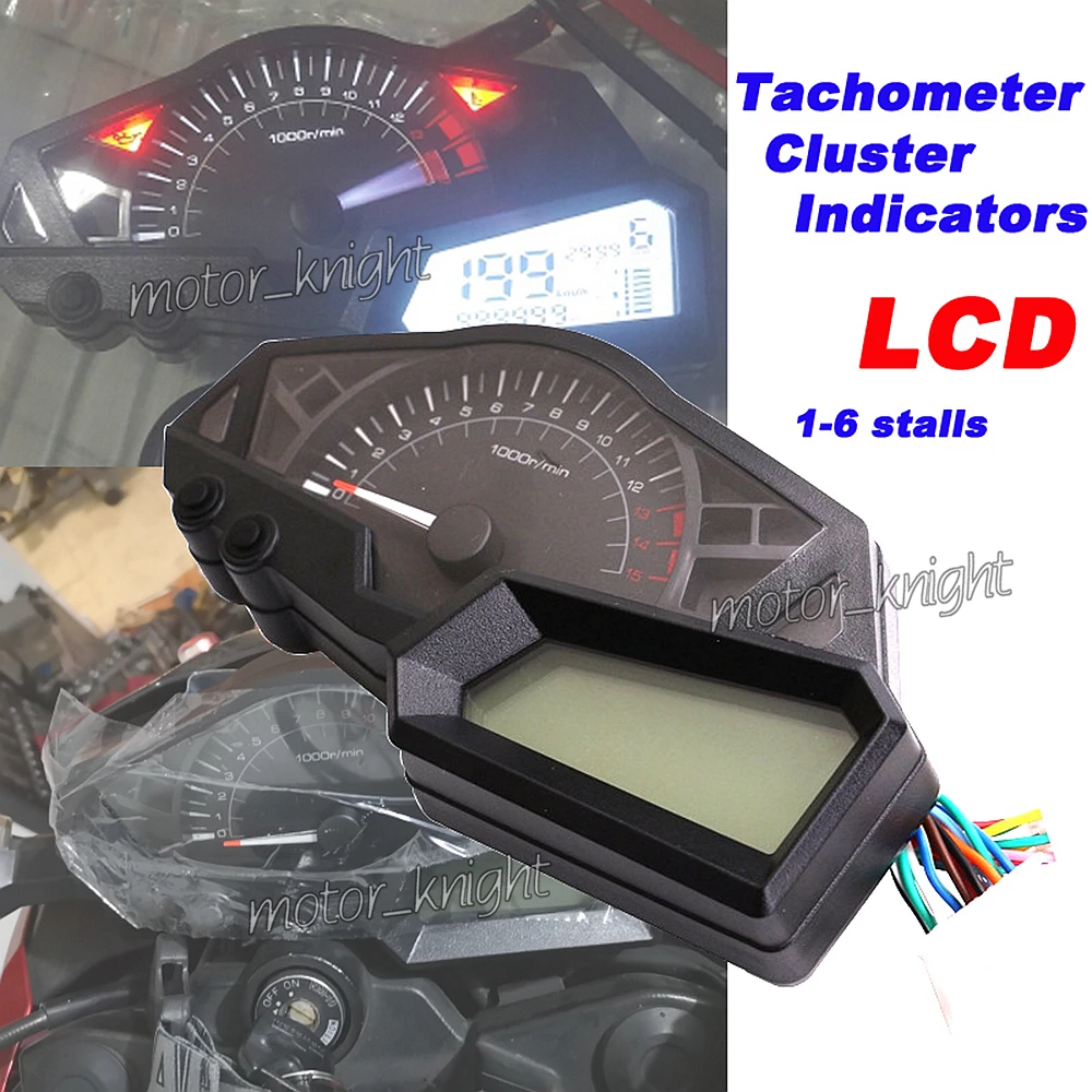 KIKYO Motorcycle Speedometer, LCD Speedometer Tachometer Replacement