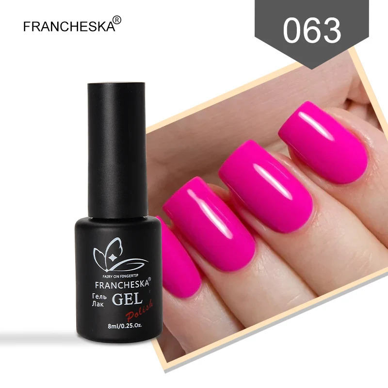 Francheska 063 Freeska Горячая SLAE розовая серия Гель-лак для ногтей unas oje gellak Гель-лак для ногтей полуперманентный долговечный растворяемый Гель-лак - Цвет: Francheska 063