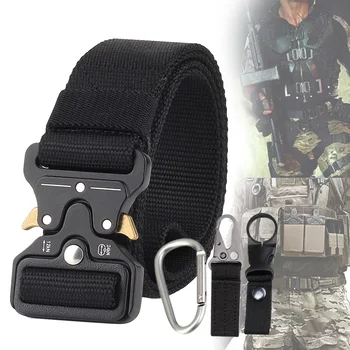 

Tactical Belts Nylon Military Waist Belt with Metal Buckle Adjustable Heavy Duty Training Waist Belt Hunting Accessories