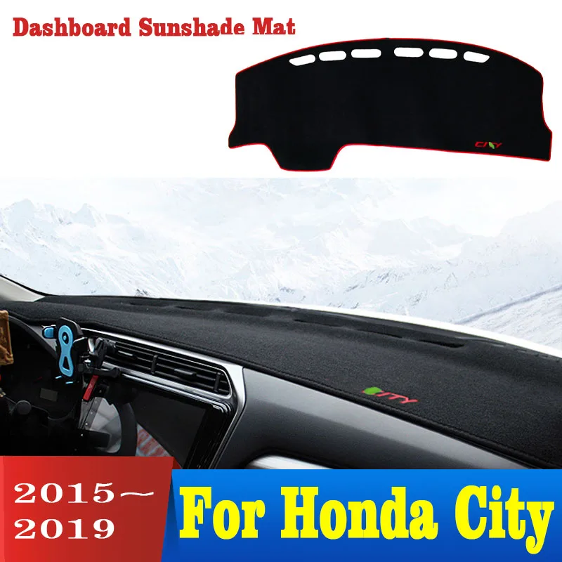 Для Honda City 2015 2016 2017 2019 приборной панели автомобиля крышка коврики Избегайте