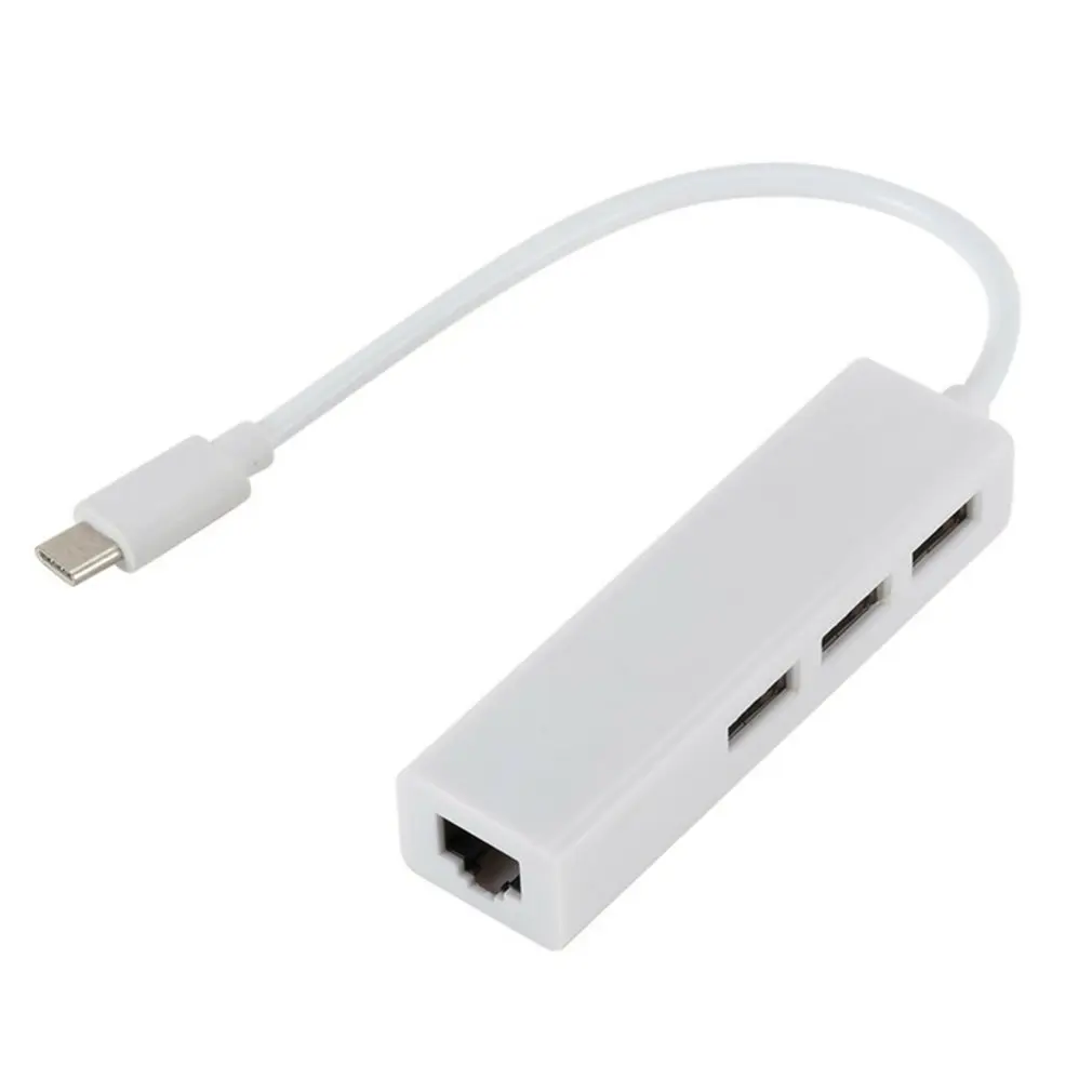 

Type C To Rj45 Usb2.0 Network Card With Hub Type-C 100M Network Card Usb-C To Hub High Speed Data Transfer