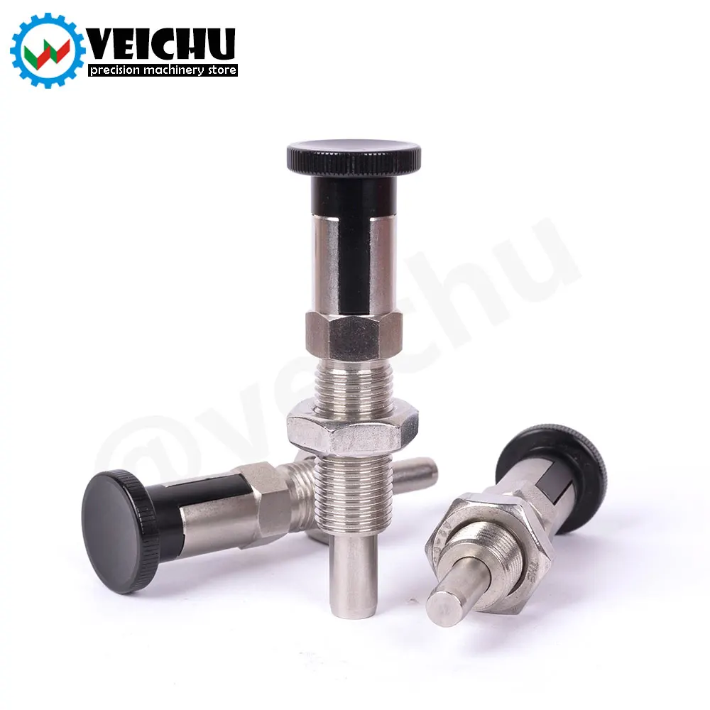 VEICHU M16 롱 스레드 스테인리스 스틸 리트랙터블 셀프-로킹 인덱스 볼트 인덱싱 플런저(너트 포함)