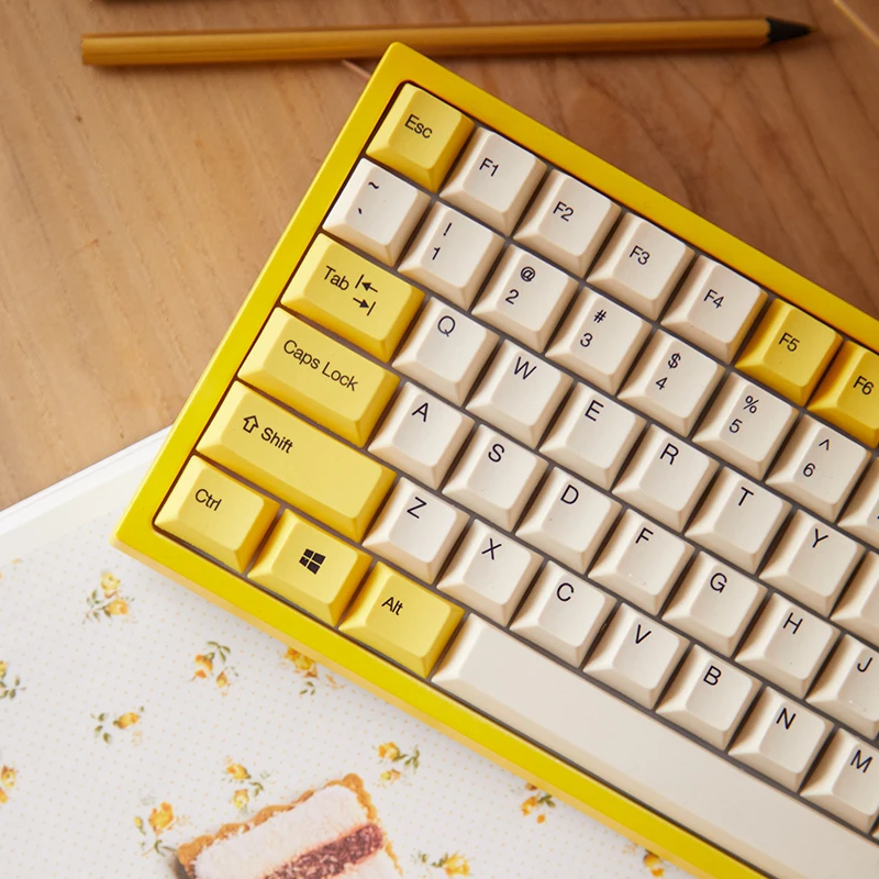 Keycool cheir желтый цвет 84 клавиши механическая клавиатура PBTdye sub pbt keycap Cherry switch Клавиатура для ноутбука