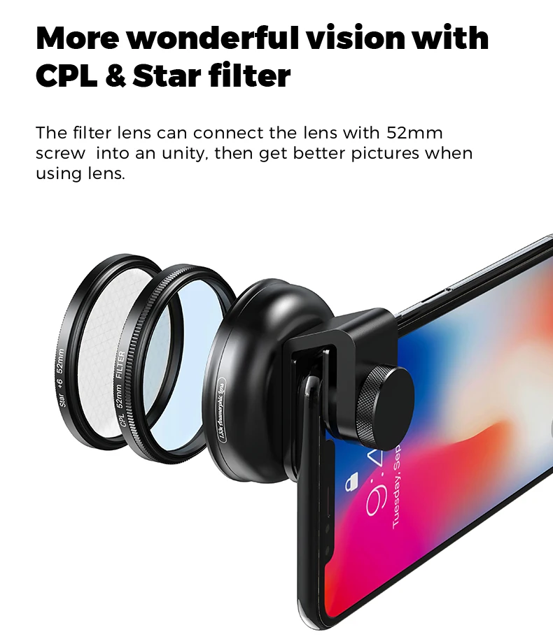 APEXEL professional 1.33x anamorphic lens HD WideScreen moive Lens 10