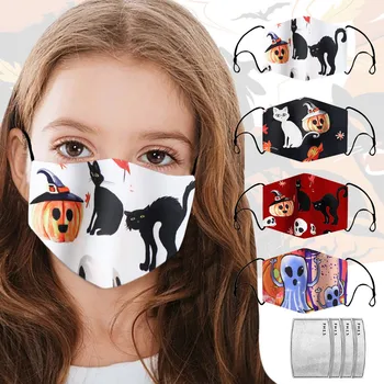 

Face Mask Reusable Children Outdoor Halloween Breathable 2Mask Face Mask Reuseable Mouth Cover Cloth Mouth Mask Washable Face