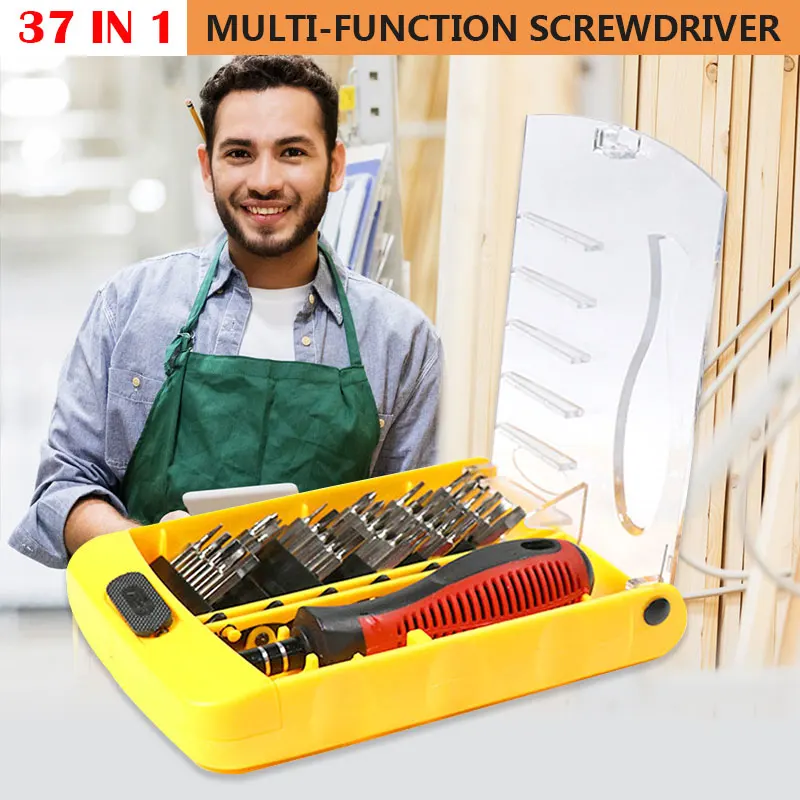 

Screwdriver Set 37 in 1 Practical Household Appliances Ratchet Screwdriver Multi Function Screwdriver Hand Operated Tools