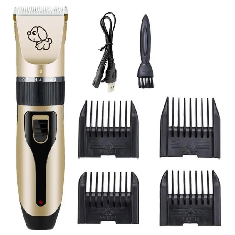 Professional Pet Electric Clipper Rechargeable Low-noise USB Hairdressing Set Dog Shaving Electric Cat Dog Hair Trimmer Grooming - Цвет: D