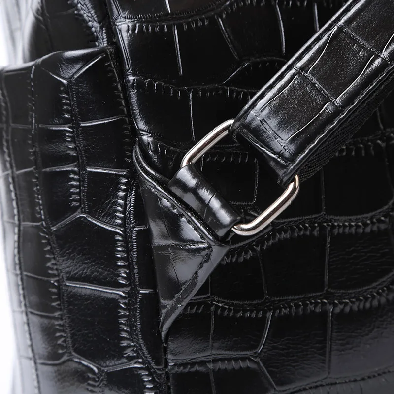 Известный бренд, роскошный рюкзак, новинка, Женская высококачественная черная сумка с крокодиловым узором