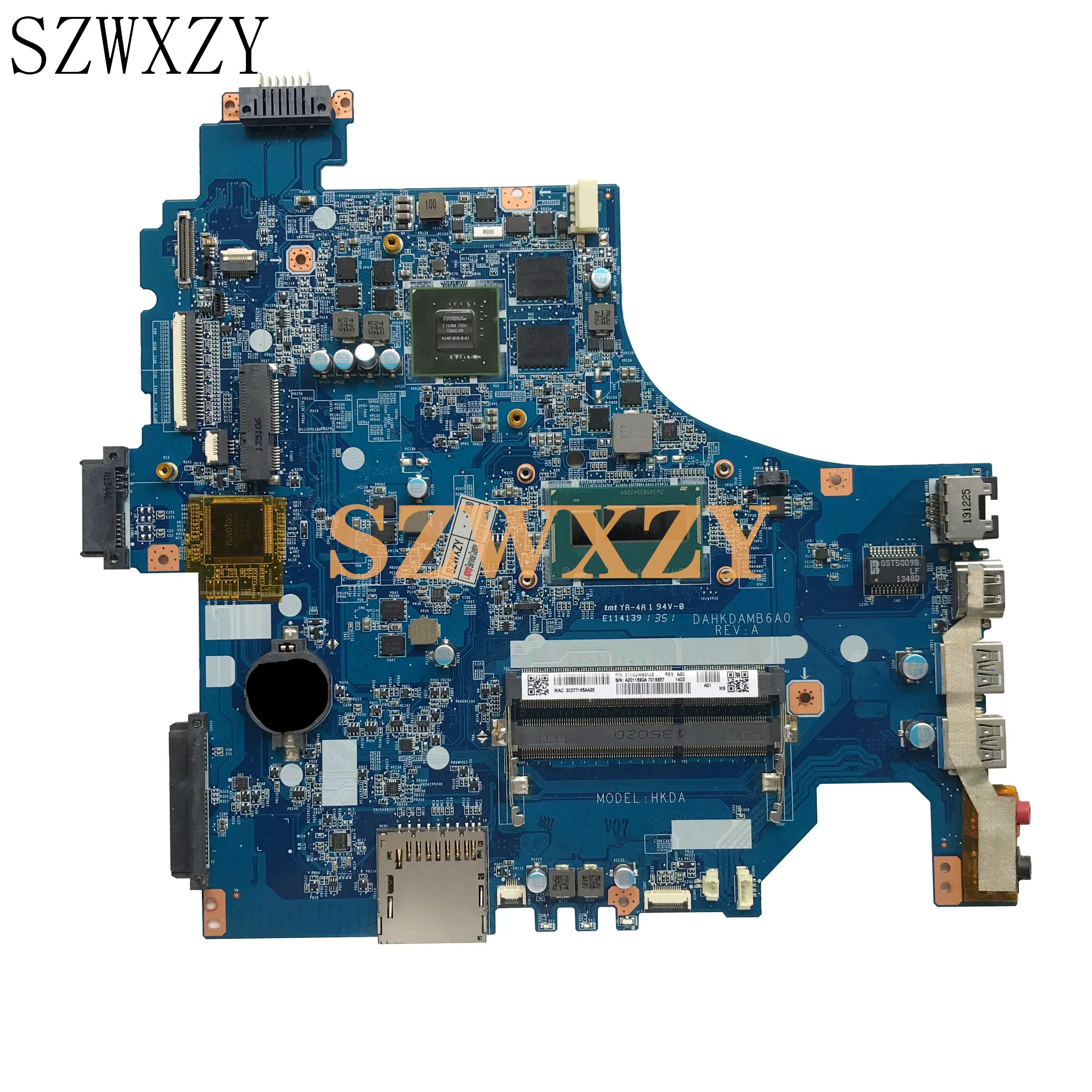 SZWXZY для SONY SVF153 материнская плата ноутбука с SR16Z I7-4500u CPU A2011590A DAHKDAMB6A0 100% рабочий |