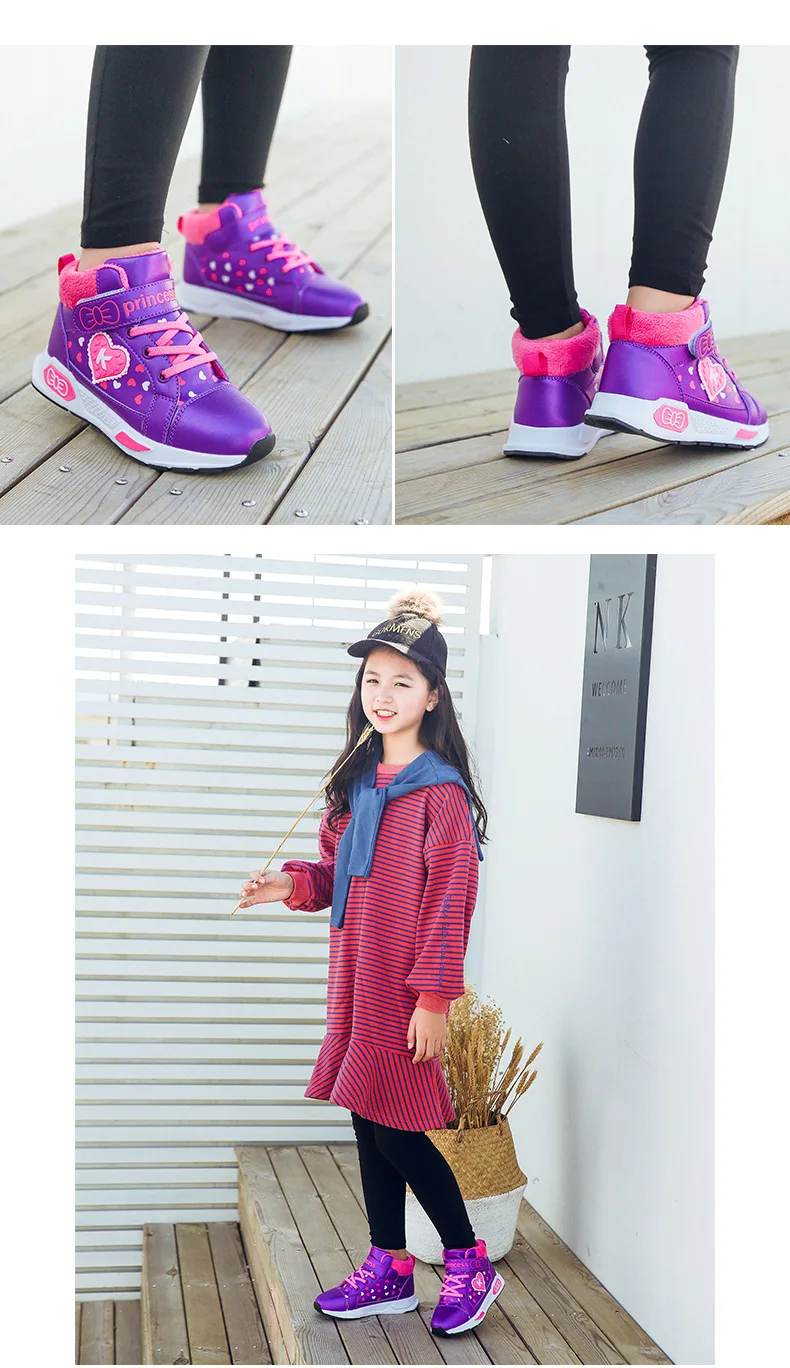 Girls'Cotton Shoes In Autumn And Winter New Thickened And Fleetened Warm Winter Shoes