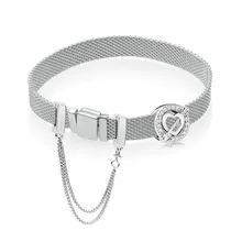 Новинка 925 серебряный браслет любовь с первого взгляда закрепка зажим подходит Пан Дора талисманы женские бусы браслет ювелирные изделия подарок