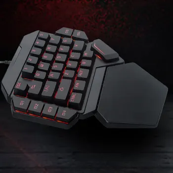 

K50 One-handed Wired 35 Keys Office Eating Chicken USB Universal RGB Backlight Desktop Gaming Keyboard Mechanical Portable Mini