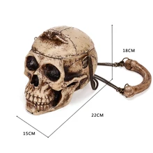 Новая женская сумка большая сумка с 3D черепом готические сумки рок женская сумка Bolsa Feminina акриловая смола кошелек для Хэллоуина серая сумка Лолиты