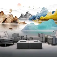 Индивидуальные большие фрески, новое абстрактное настроение, пейзаж ТВ, гостиная столовая, фоновые обои, фотообои